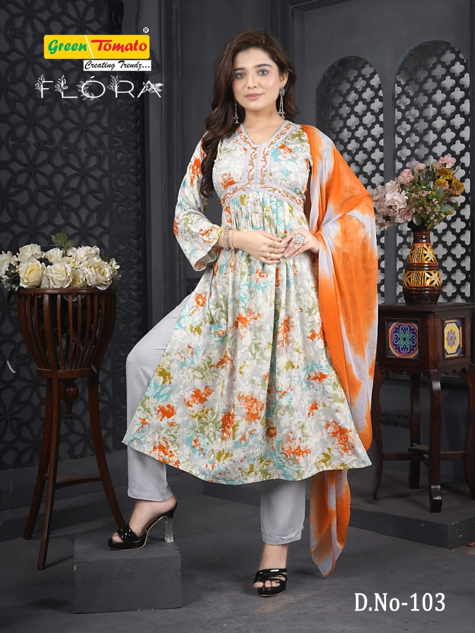 Green Tomato Flora Aaliya Cut Readymade Suits
